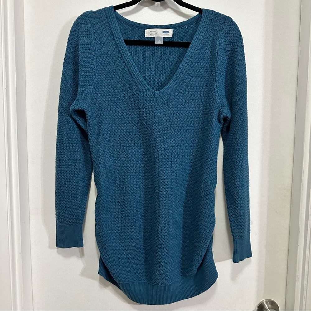 Old Navy Deep Teal Blue V-Neck Maternity Sweater size M